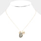 Love Metal Disc Irregular Teardrop Semi Precious Pendant Necklace