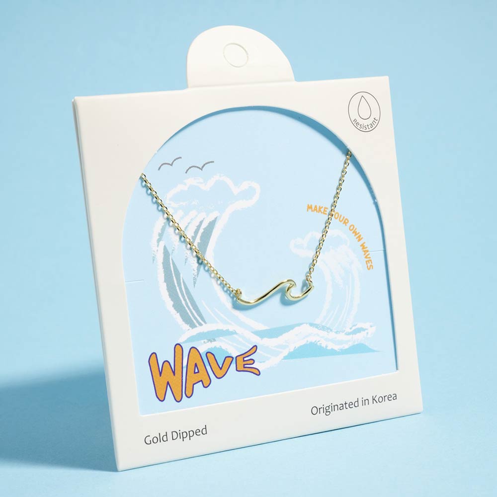 Madeline Love Gold Gold Dipped Minimal Wave Pendant Necklace - Necklaces
