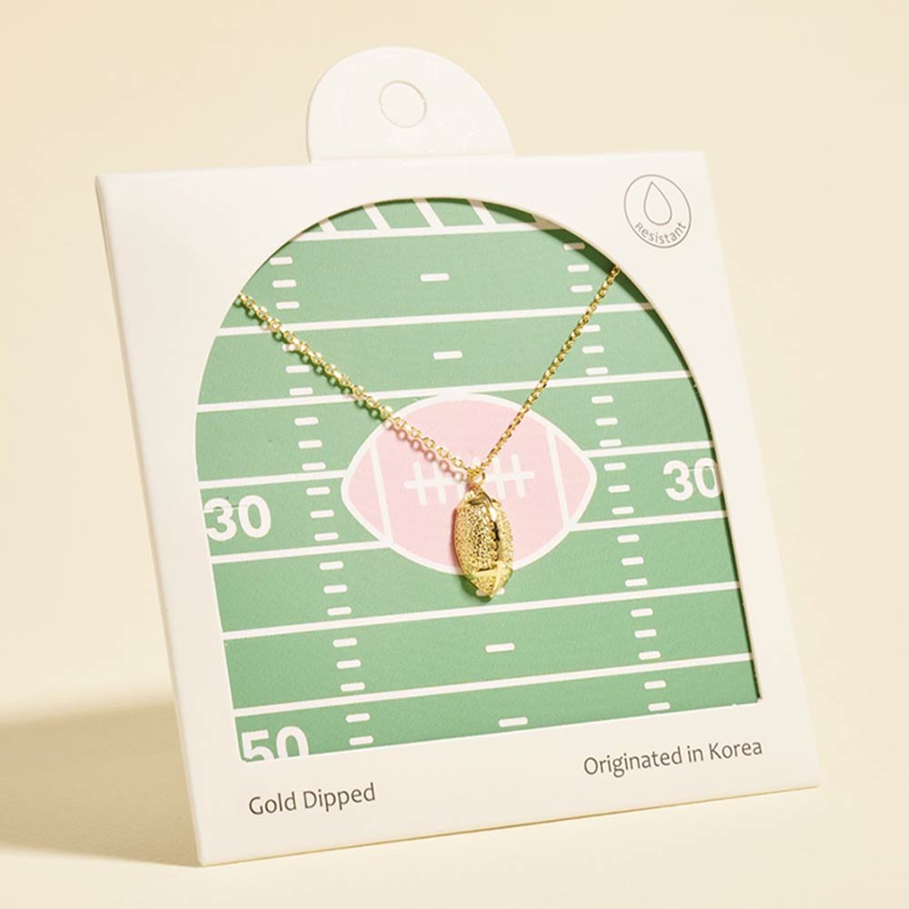 Madeline Love Gold Gold Dipped Football Pendant Necklace - Necklaces