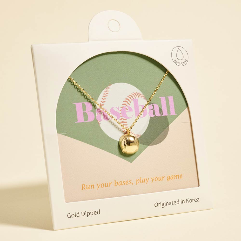 Madeline Love Gold Gold Dipped Baseball Pendant Necklace - Necklaces