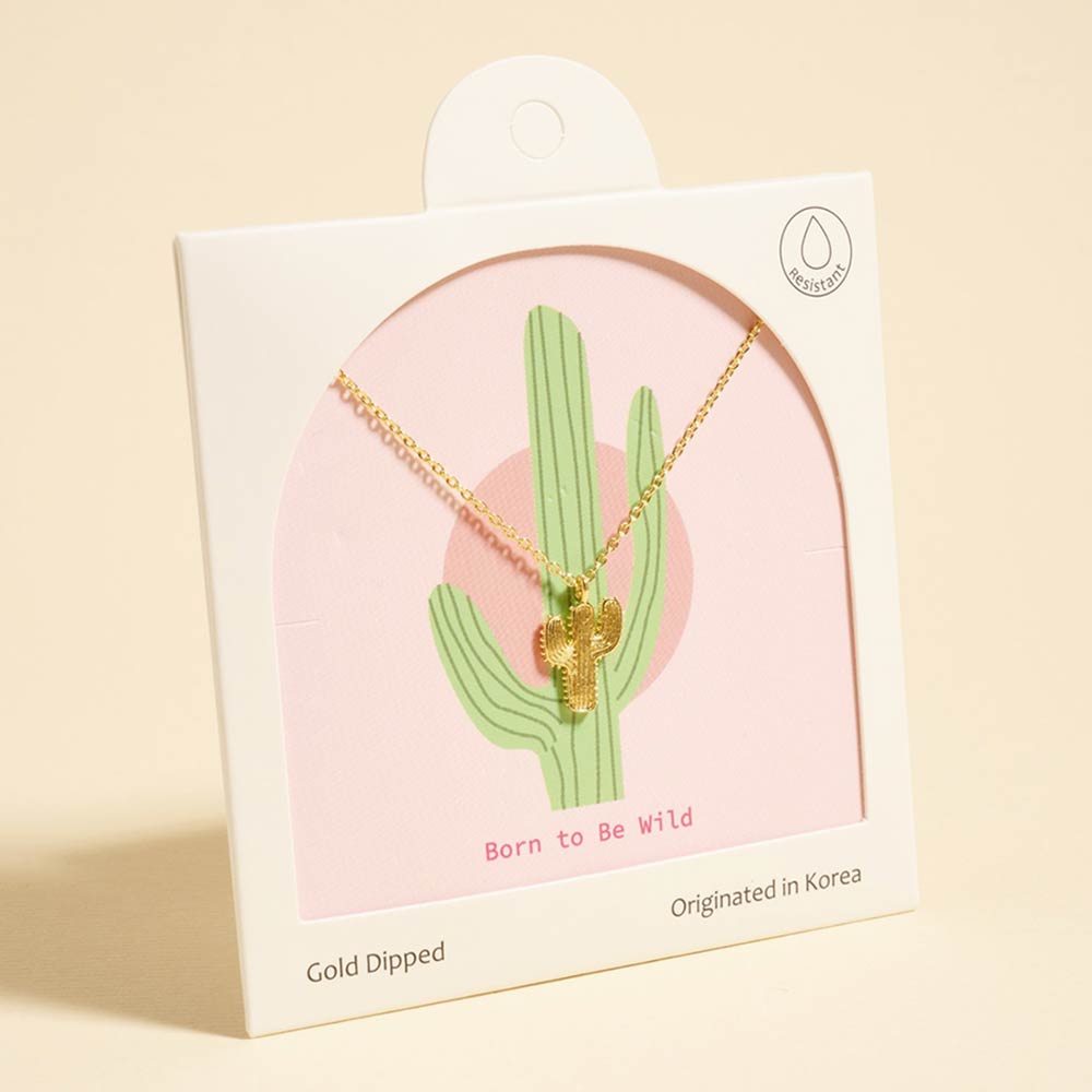 Madeline Love Gold Gold Dipped Cactus Pendant Necklace - Necklaces