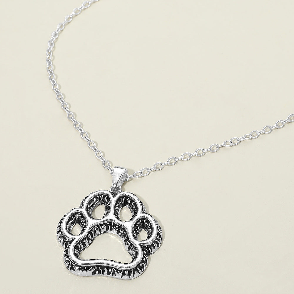 Madeline Love Antique Silver Antique Metal Open Paw Pendant Necklace - Jewelry