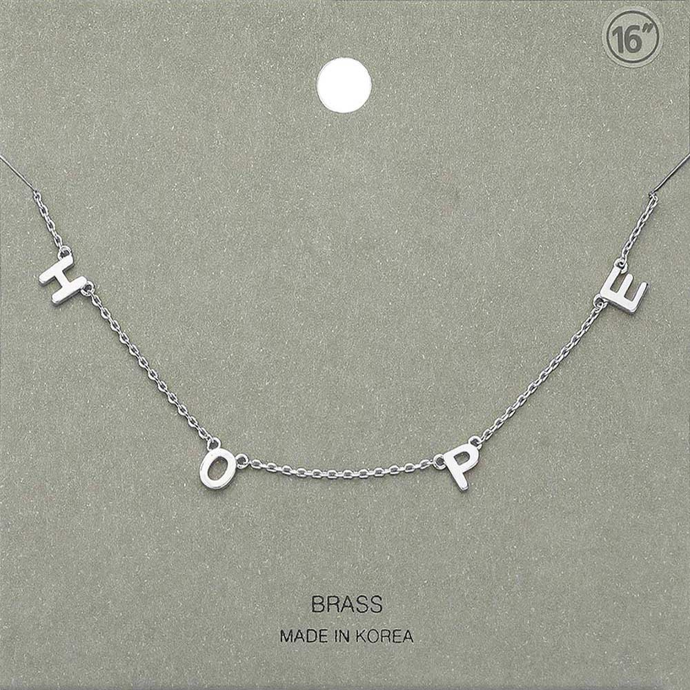 Madeline Love Rhodium Brass Metal Hope Pendant Necklace - Necklaces