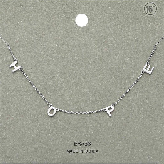 Madeline Love Rhodium Brass Metal Hope Pendant Necklace - Necklaces