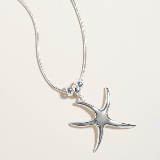 Madeline Love Rhodium Metal Starfish Pendant Necklace - Necklaces