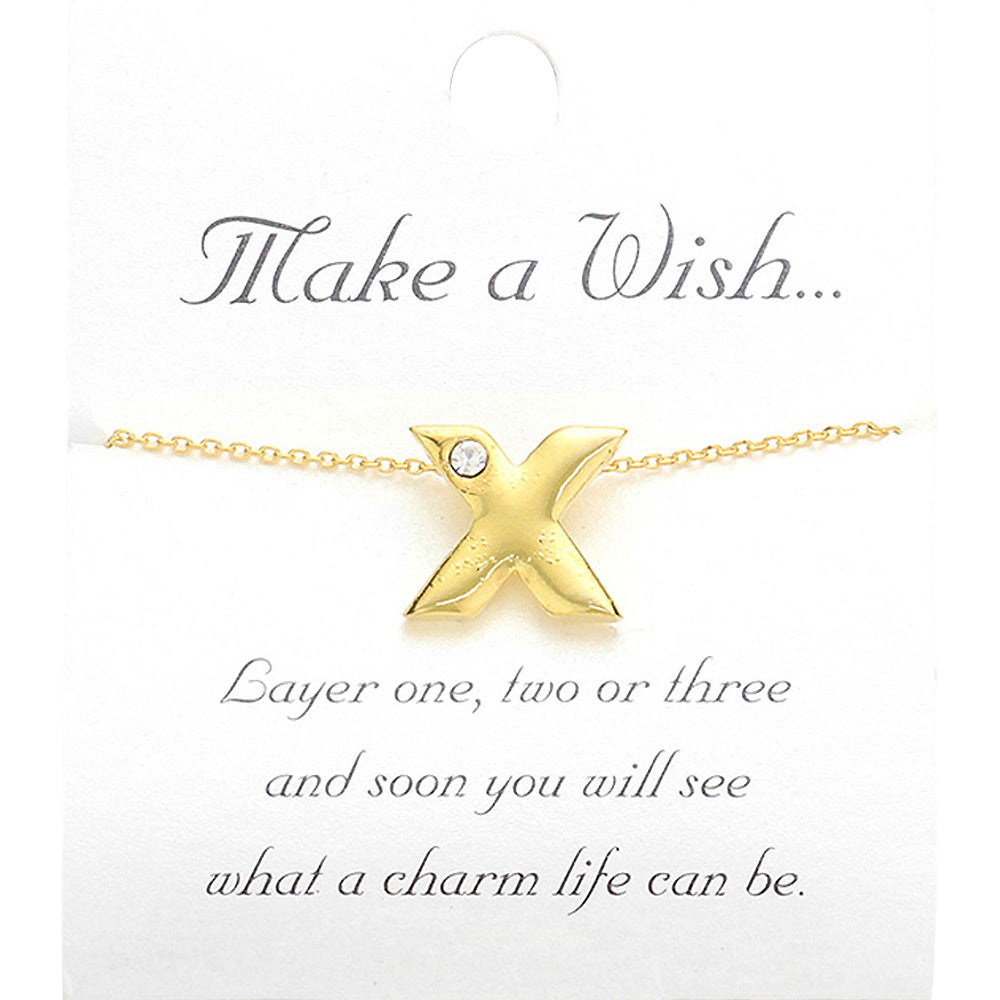 Madeline Love Gold -X- Monogram Initial Pendant Necklace - Necklaces