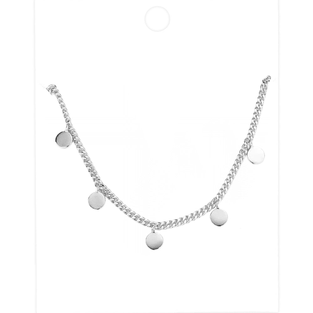 Madeline Love Rhodium Brass Metal Disc Pendant Station Necklace - Necklaces