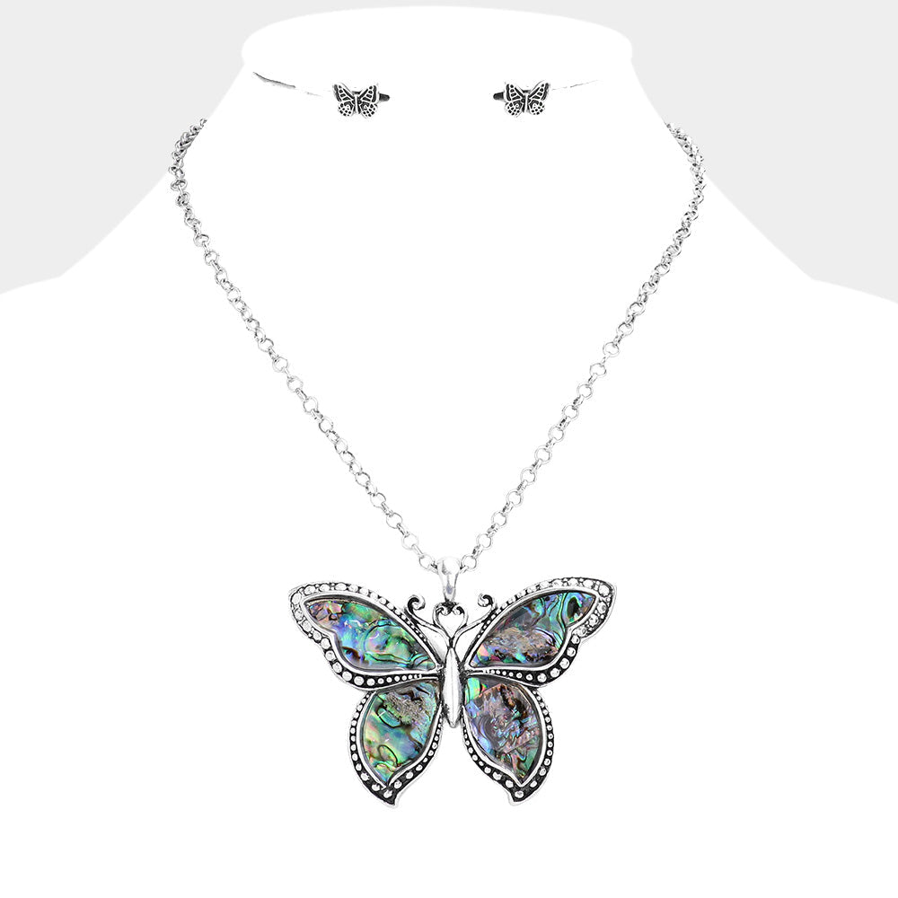 Madeline Love Abalone Abalone Butterfly Pendant Necklace - Necklaces