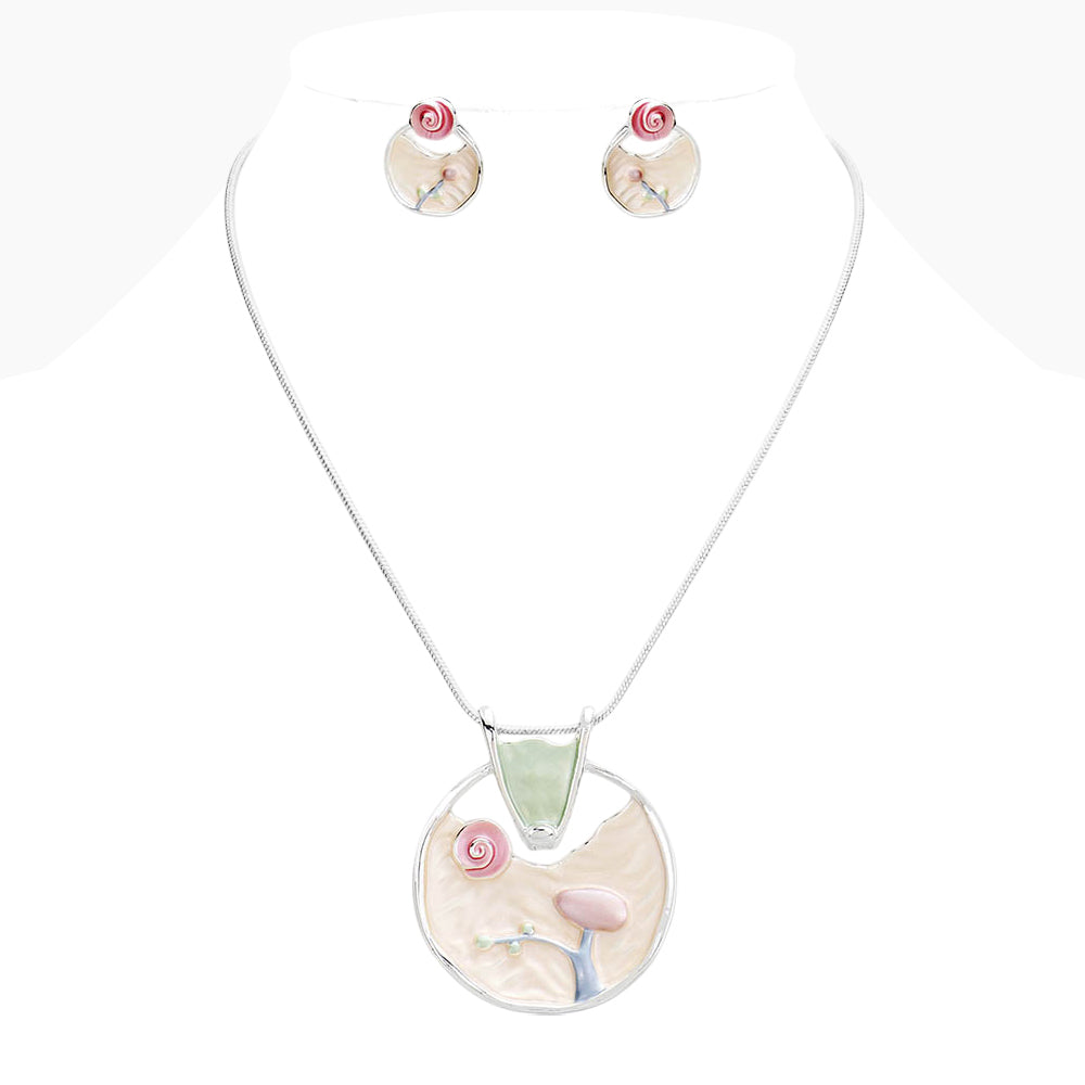 Madeline Love Multi, Silver Crystal Abstract Design Pendant Necklace - Jewelry