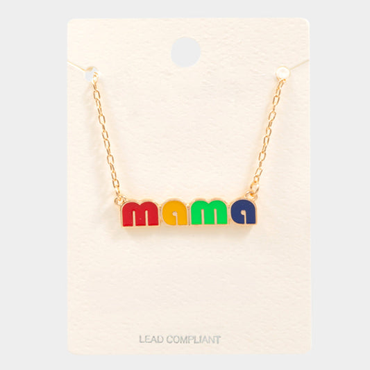 Madeline Love Multi mama Enamel Message Pendant Necklace - Necklaces