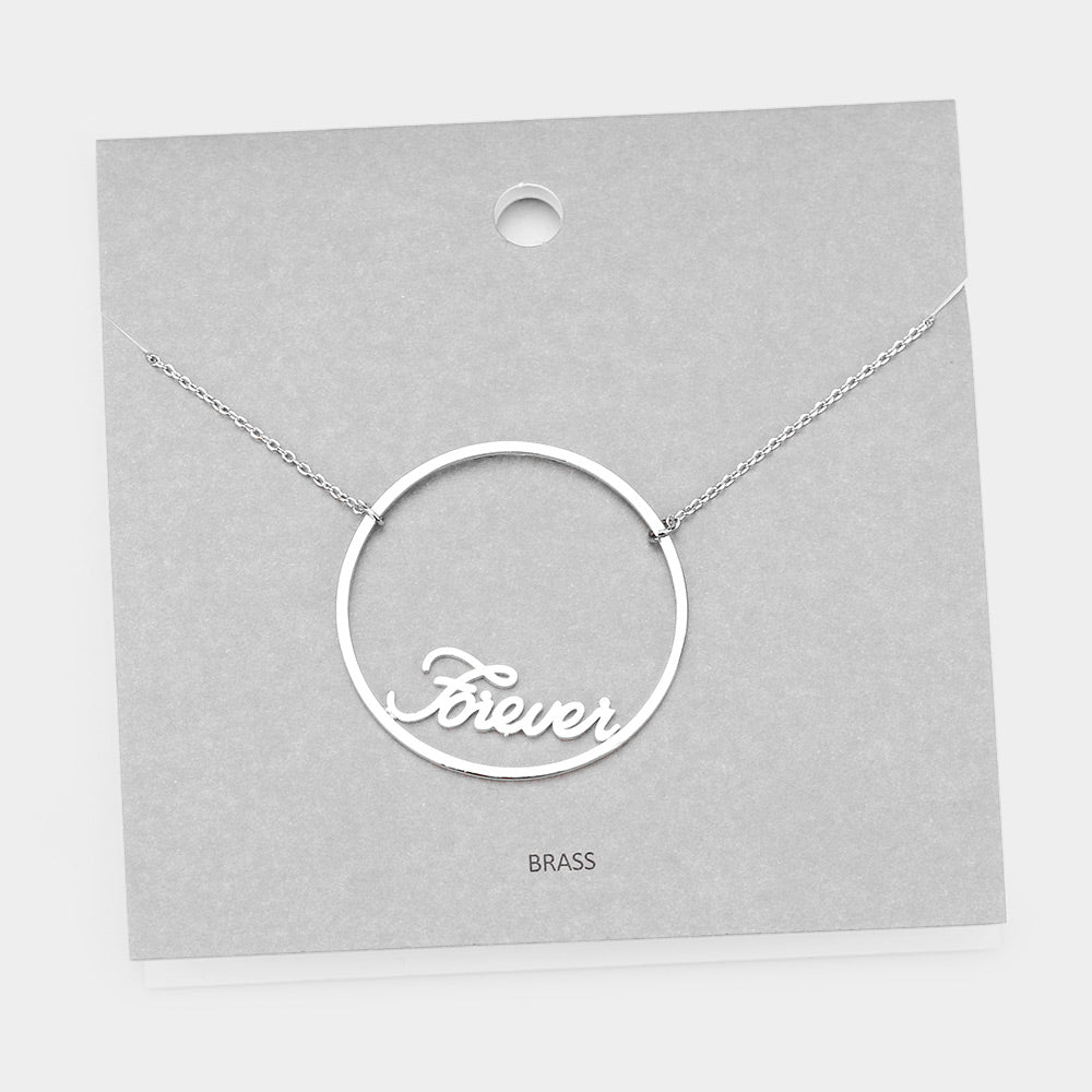 Madeline Love Rhodium Brass Forever Pendant Necklace - Necklaces