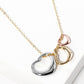 Triple Open Heart Pendant Necklace