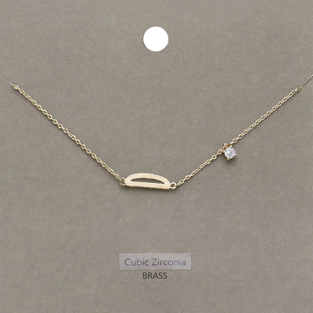 Madeline Love Clear, Gold D Brass Metal Cubic Zirconia Initial Monogram Pendant Necklace - Jewelry