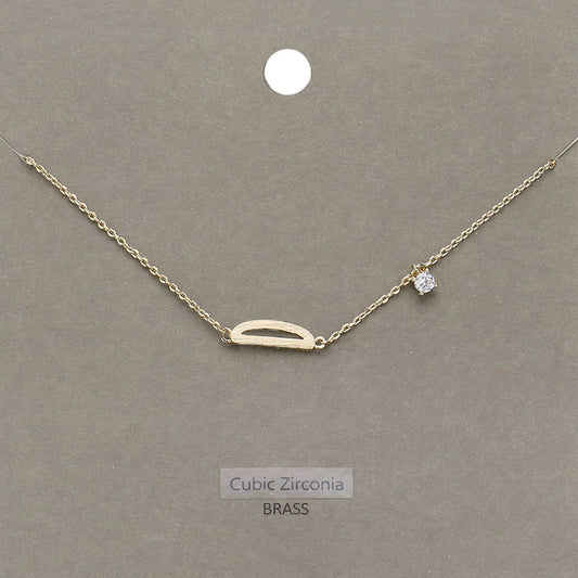 Madeline Love Clear, Gold D Brass Metal Cubic Zirconia Initial Monogram Pendant Necklace - Jewelry