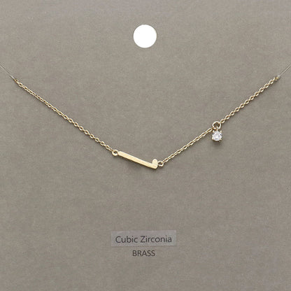 Madeline Love Clear, Gold L Brass Metal Cubic Zirconia Initial Monogram Pendant Necklace - Jewelry