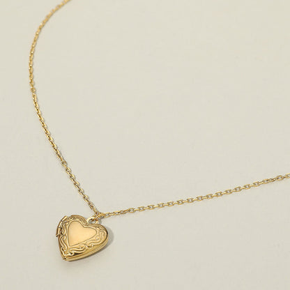 Madeline Love Gold Stainless Steel Heart Locket Pendant Necklace - Hair Accessories