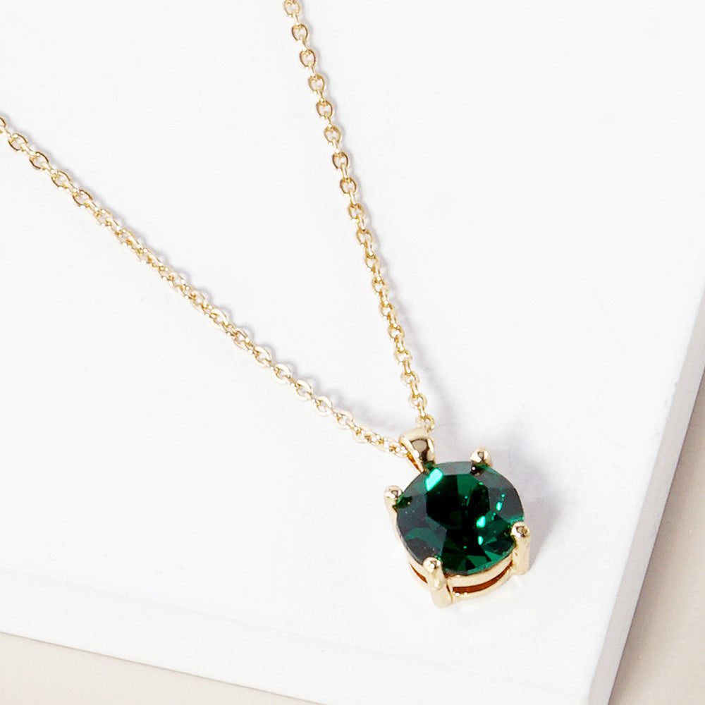 Madeline Love Emerald, Gold May - Birthstone Pendant Necklace - Jewelry