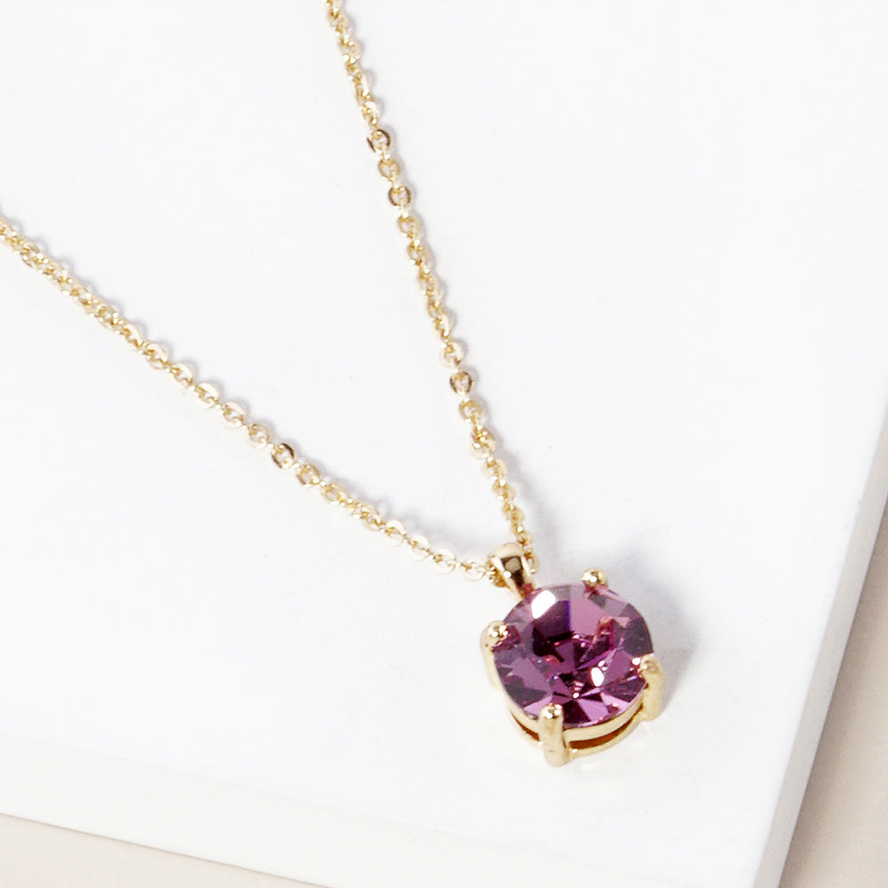 Madeline Love Gold, Lavender June - Birthstone Pendant Necklace - Jewelry
