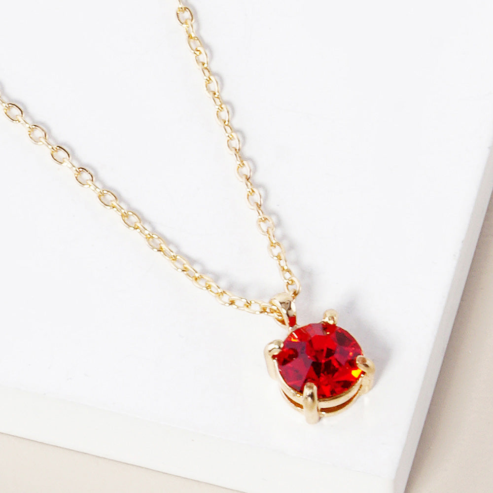 Madeline Love Gold, Orange July - Birthstone Pendant Necklace - Jewelry
