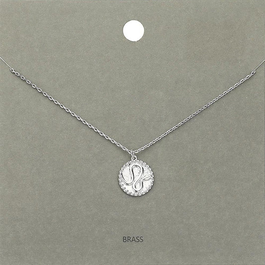Madeline Love Rhodium Brass Metal Snake Round Pendant Necklace - Necklaces