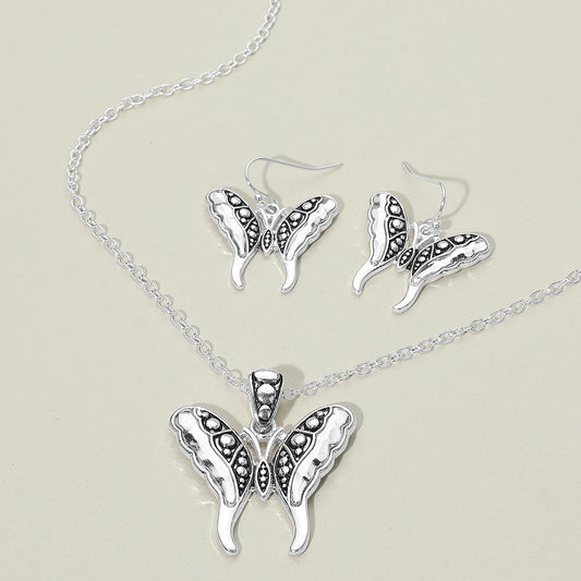 Madeline Love Antique Silver Antique Metal Butterfly Pendant Necklace - Necklaces