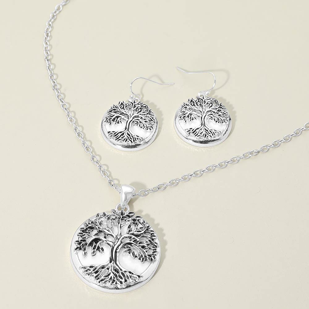 Madeline Love Antique Silver, Mother of Pearl Mother of Pearl Tree of Life Pendant Necklace - Jewelry