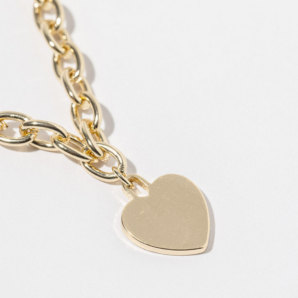Madeline Love Gold Gold Dipped Chunky Chain Heart Pendant Necklace - Necklaces