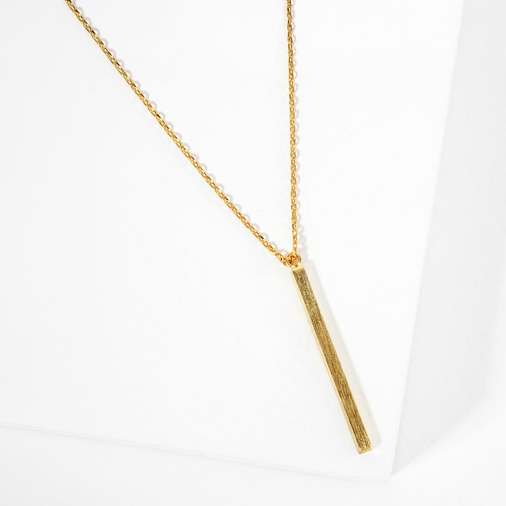 Madeline Love Gold Gold Dipped Metal Bar Pendant Necklace - Necklaces