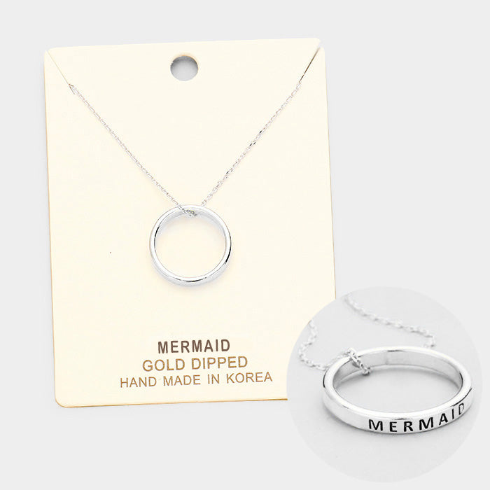 Madeline Love Rhodium 'Mermaid' Gold Dipped Ring Metal Pendant Necklace - Necklaces