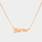 Madeline Love Rose Gold Sister" Brass Oval Metal Pendant Necklace - Necklaces