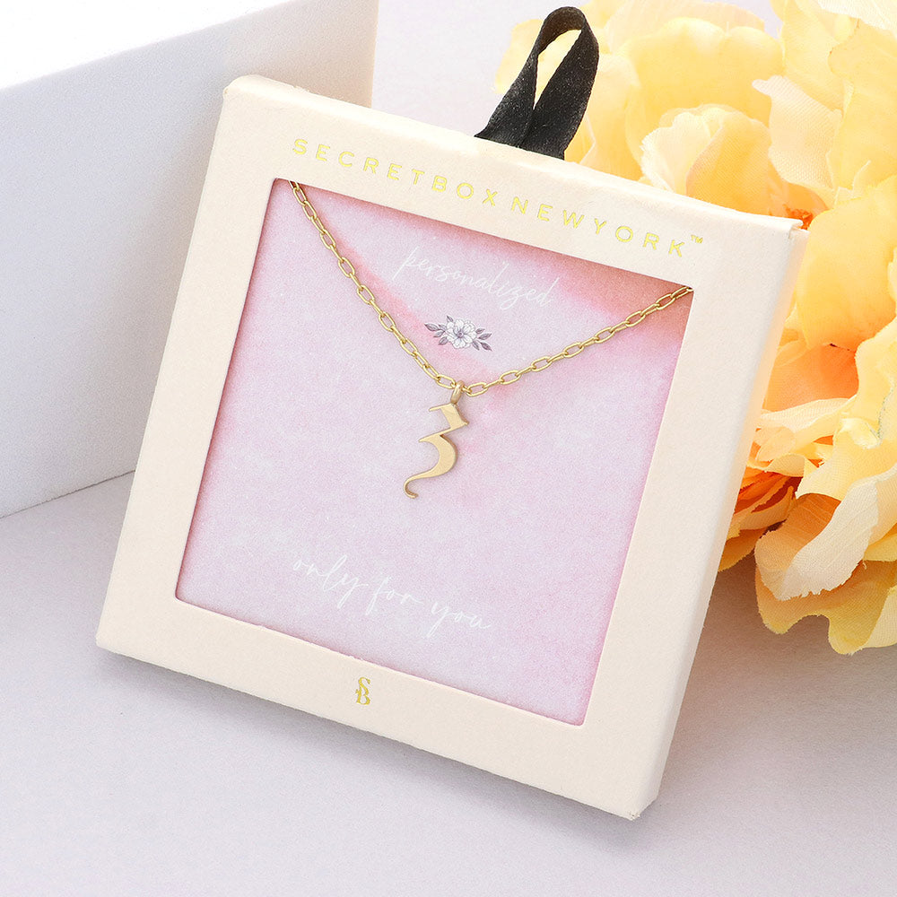 Madeline Love Worn Gold Secret Box -Z- Initial Monogram Metal Pendant Necklace - Necklaces