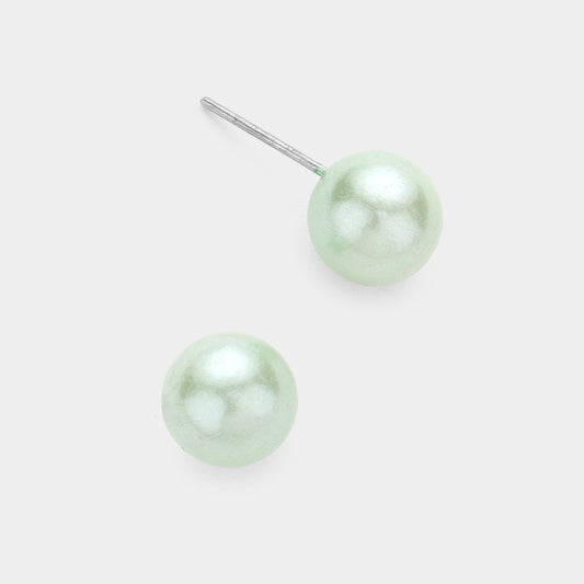 Madeline Love Green Pearl stud earrings