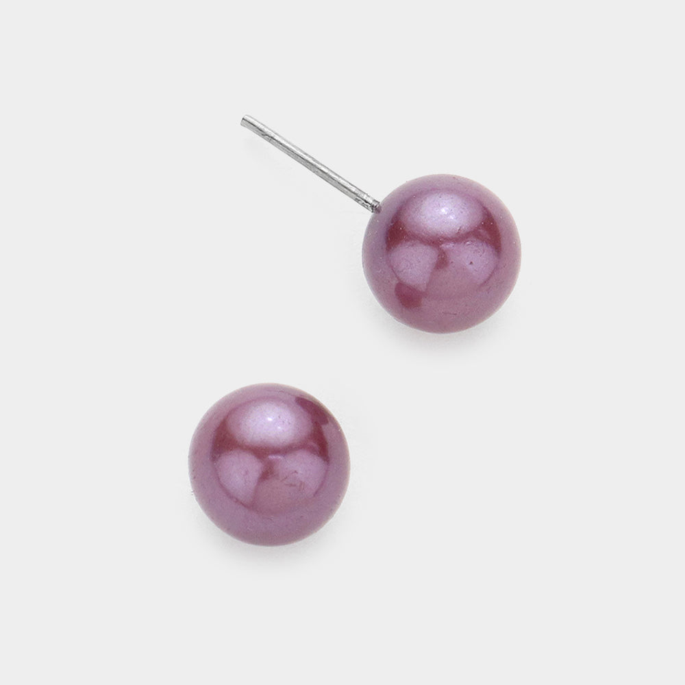 Madeline Love Purple Pearl stud earrings