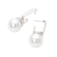 Madeline Love Rhodium, White Sculpted Pearl Drop Earrings - desc