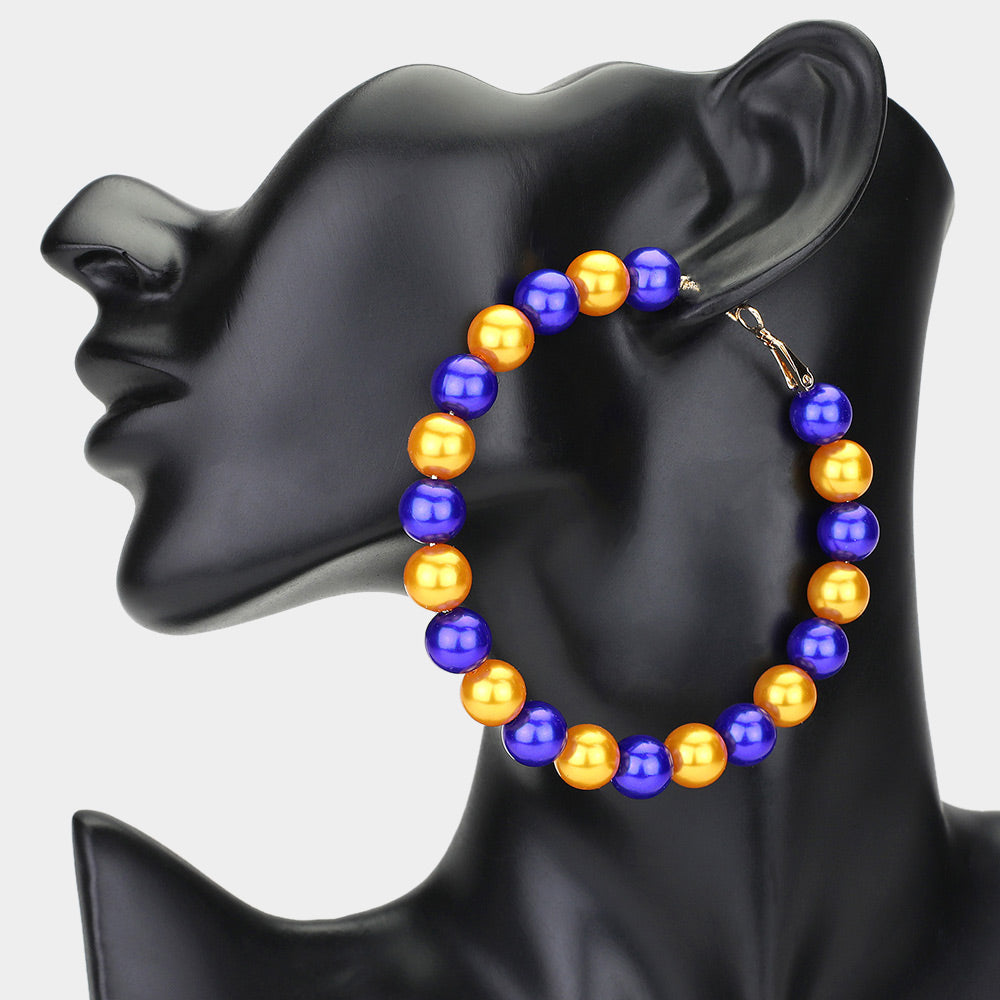 Madeline Love Yellow Oversized Pearl Hoop Earrings