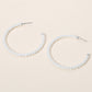 Madeline Love Rhodium, White Pearl Hoop Earrings