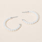 Madeline Love Rhodium, White Pearl Hoop Earrings