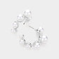 Madeline Love Rhodium Pearl Hoop Earrings