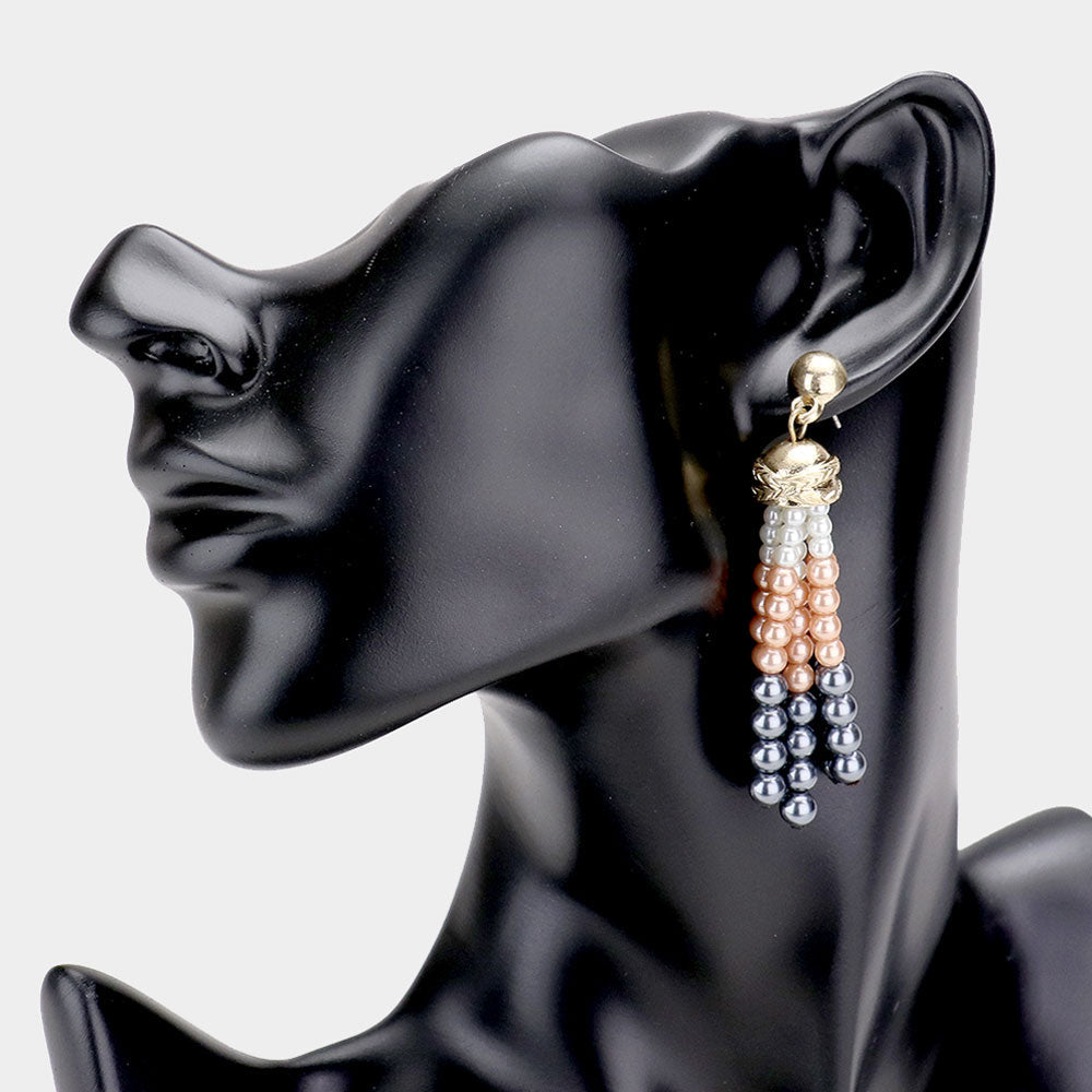 Madeline Love Multi Pearl Tassel Earrings