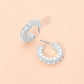Madeline Love Silver, White Pearl Hoop Earrings