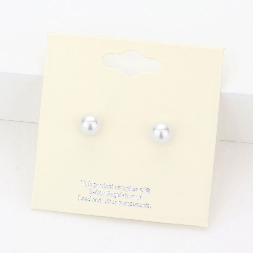 Madeline Love White 6mm Pearl stud earrings