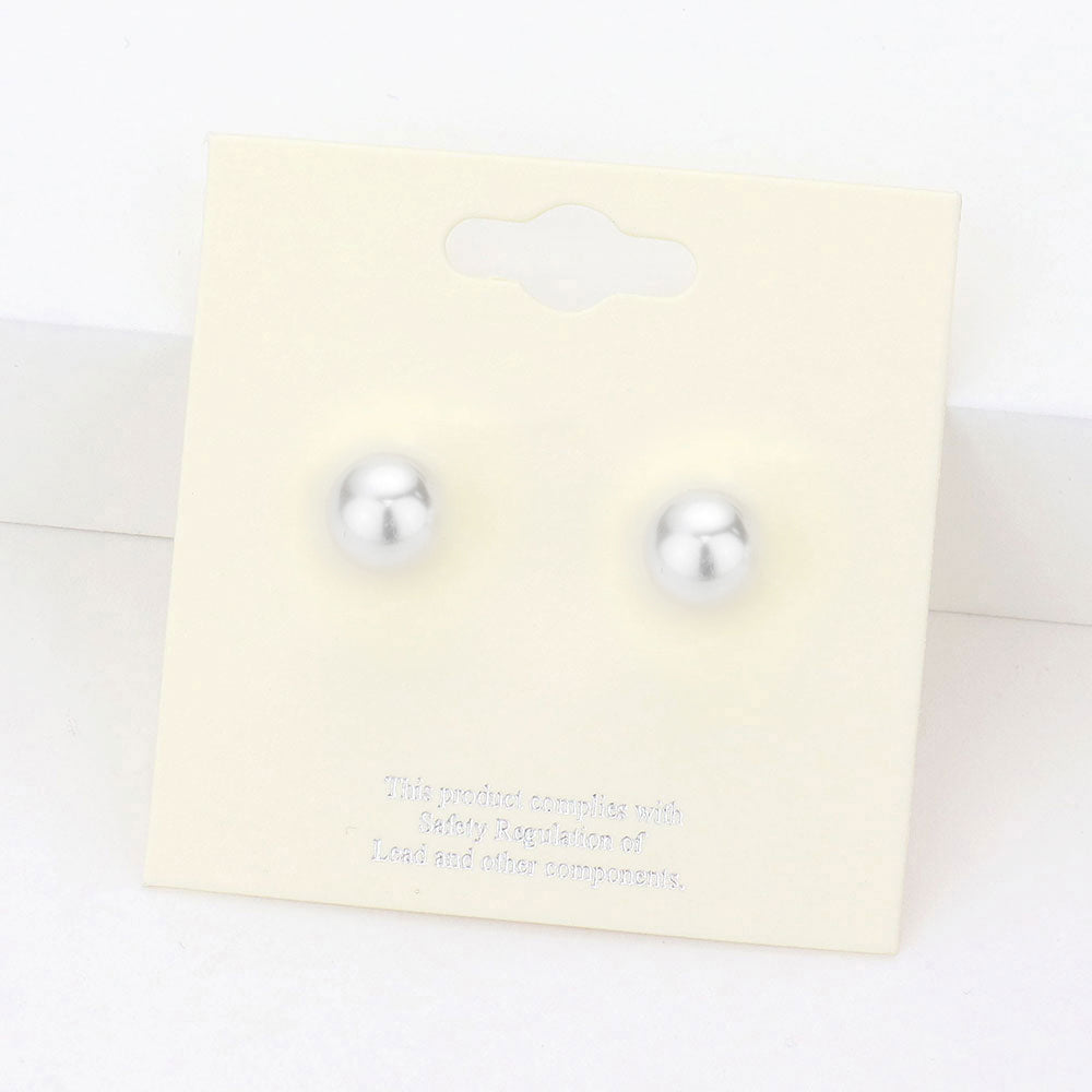 Madeline Love White 8mm Pearl stud earrings