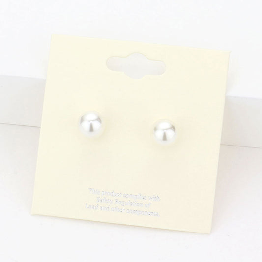Madeline Love Cream 8mm Pearl stud earrings