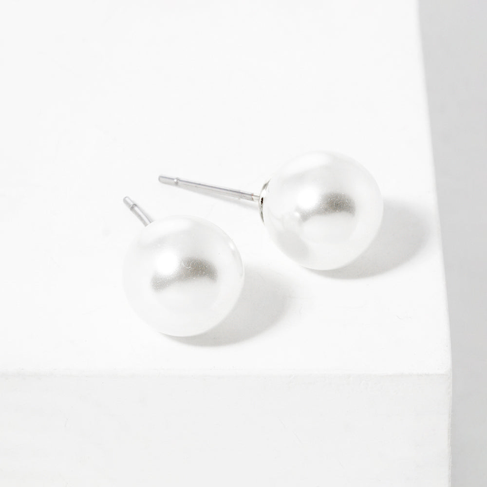 Madeline Love White 10mm Pearl Stud Earrings