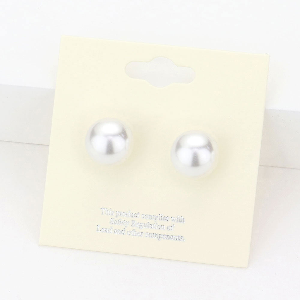 Madeline Love Cream 12mm Pearl stud earrings