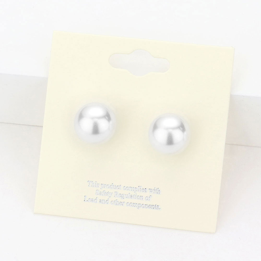 Madeline Love White 12mm Pearl stud earrings