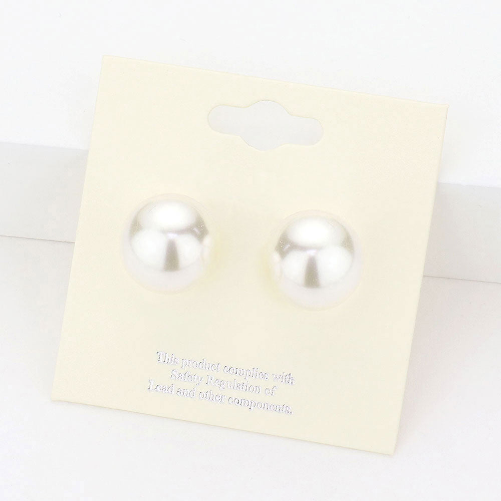 Madeline Love Cream 14mm Pearl stud earrings