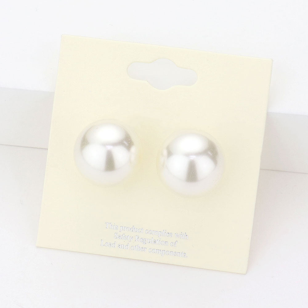 Madeline Love Cream 16mm Pearl stud earrings