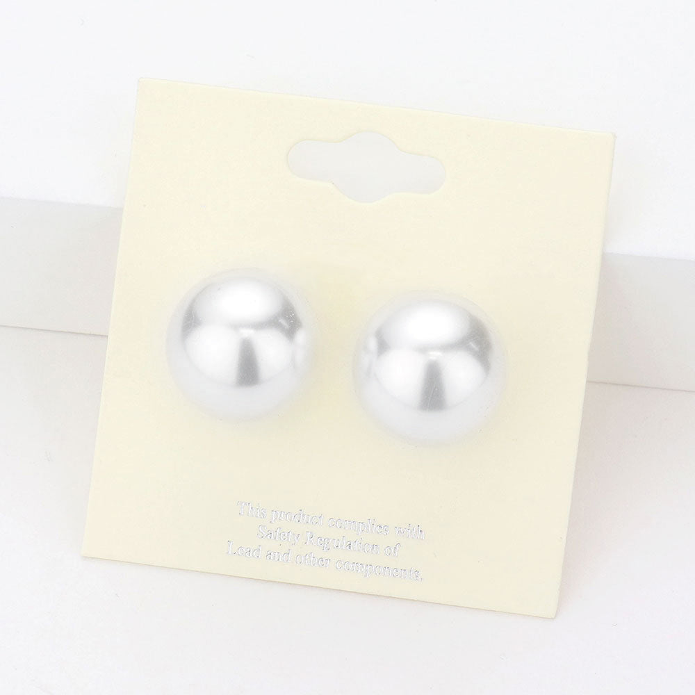 Madeline Love White 16mm Pearl stud earrings