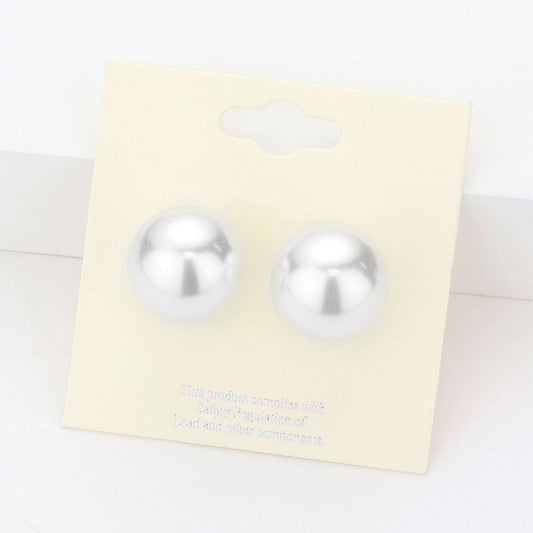 Madeline Love White 16mm Pearl stud earrings